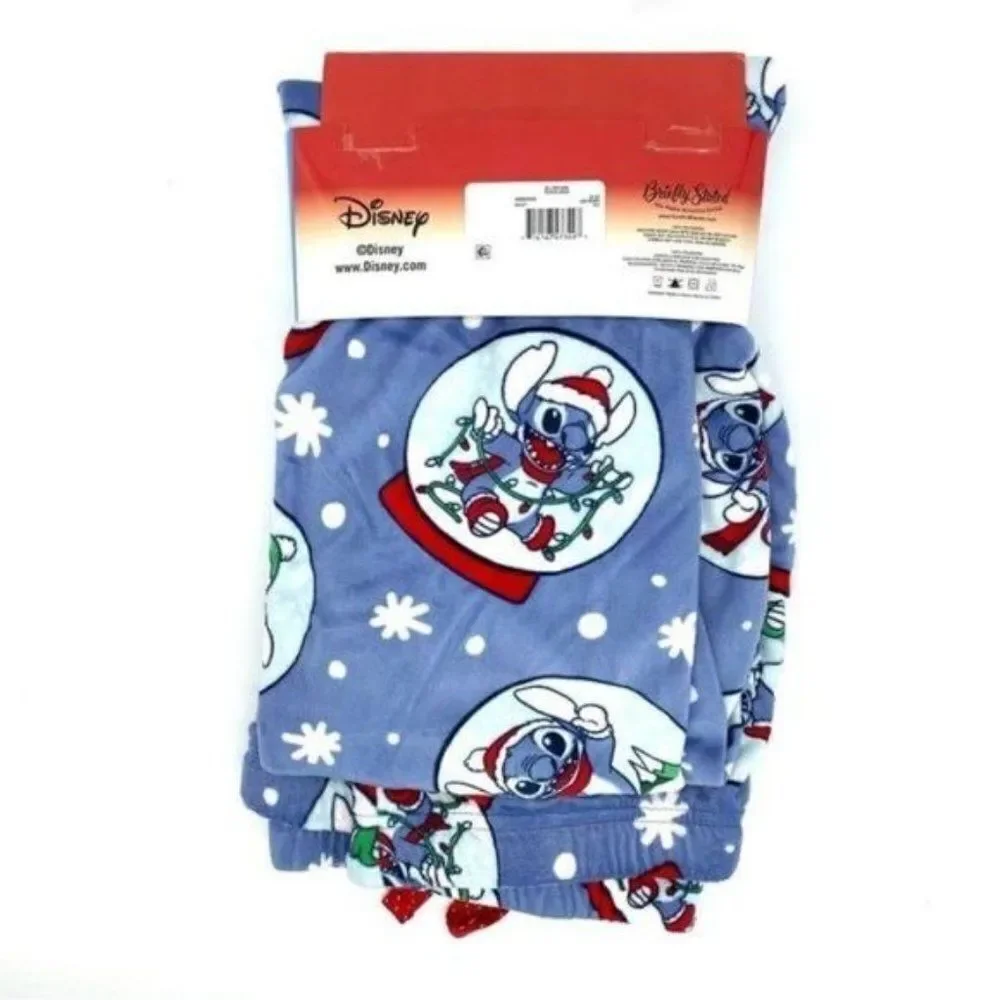 Disney Lilo and Stitch Christmas Holiday Jogger Pajama Pants Women’s Size XL New - Picture 7 of 10